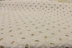 White Cotton Embroidered Lace Fabric 49in Width Breathable Eyelet