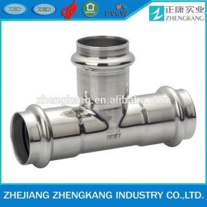 Wholesale Equal Tee Type Stainless Steel Press Fittings Durable Groove Connection from china suppliers