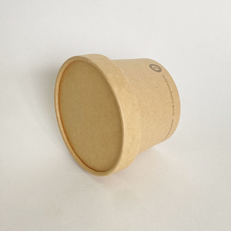 Hot Soup Paper Cup With Lid 8oz 240ml PE Coated Kraft Takeaway Noodle Bowls