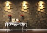 Colored Fireproof Bamboo Fiber 3D Wood Wall Panel For Interior