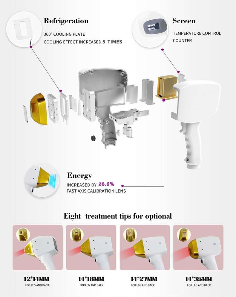 High Frequency Diode Depilation Laser Device With 10 Laser Bars Imported From Germany