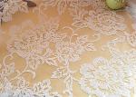 Embroidered Floral Sequin Netting Fabric , Sequin Tulle Fabric For Ivory Wedding