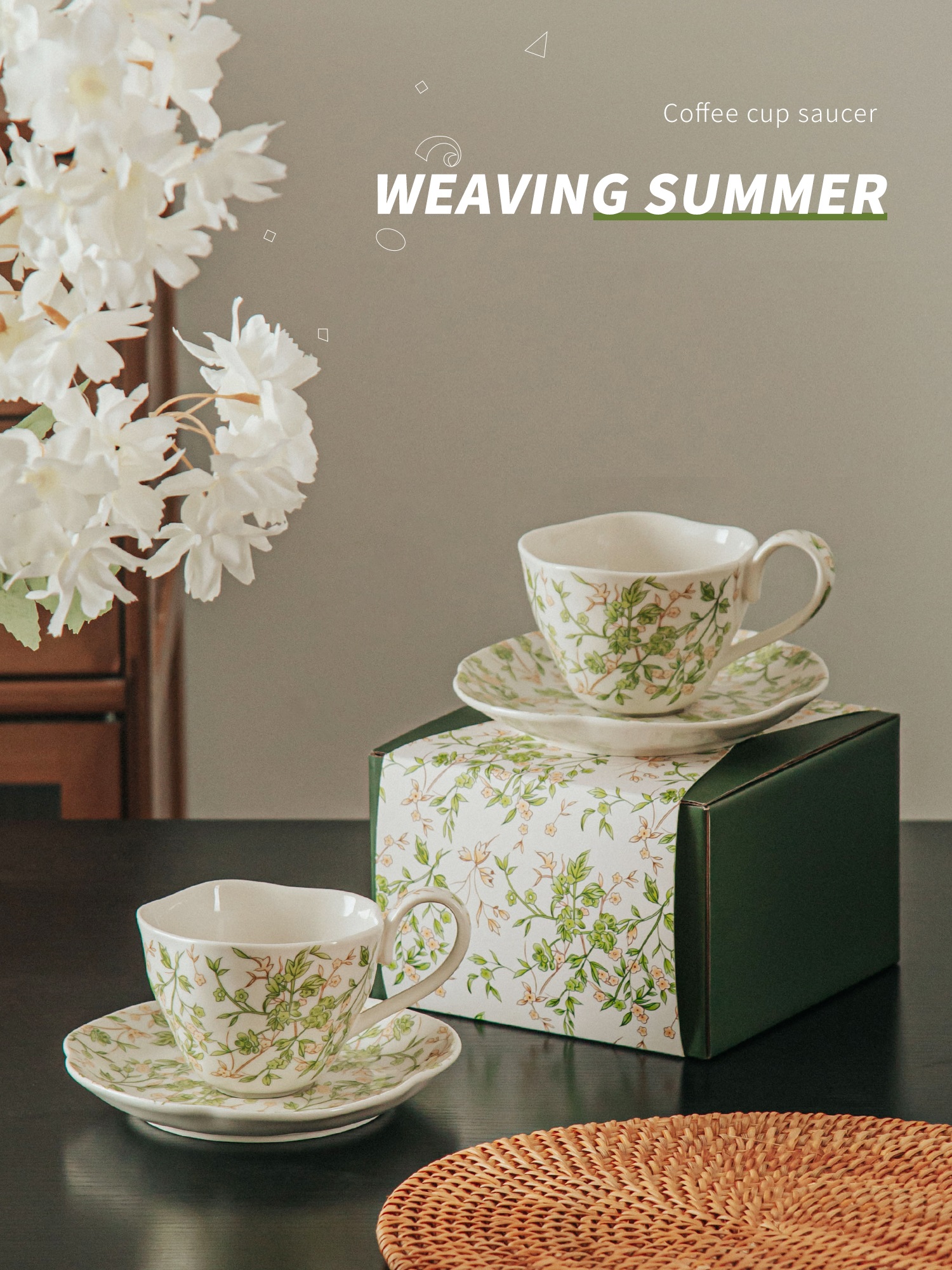 Elegant Porcelain Espresso Cup And Saucer Set Ceramic Mug And Saucer Sustainable 150ml 750ml
