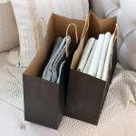 Gravure Printing Flat Bottom Kraft Paper Bag for Merchandise Nature Clothes