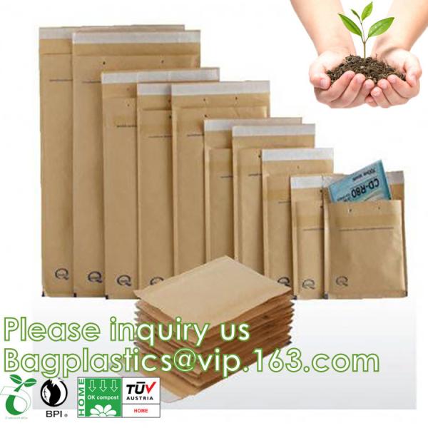 Padded Envelopes, 100% Recycled Biodegradable Kraft Paper Fibers Cushioning