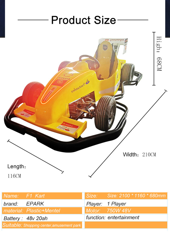 Electric Battery Powered Racing Go Kart Amusement Park Kids