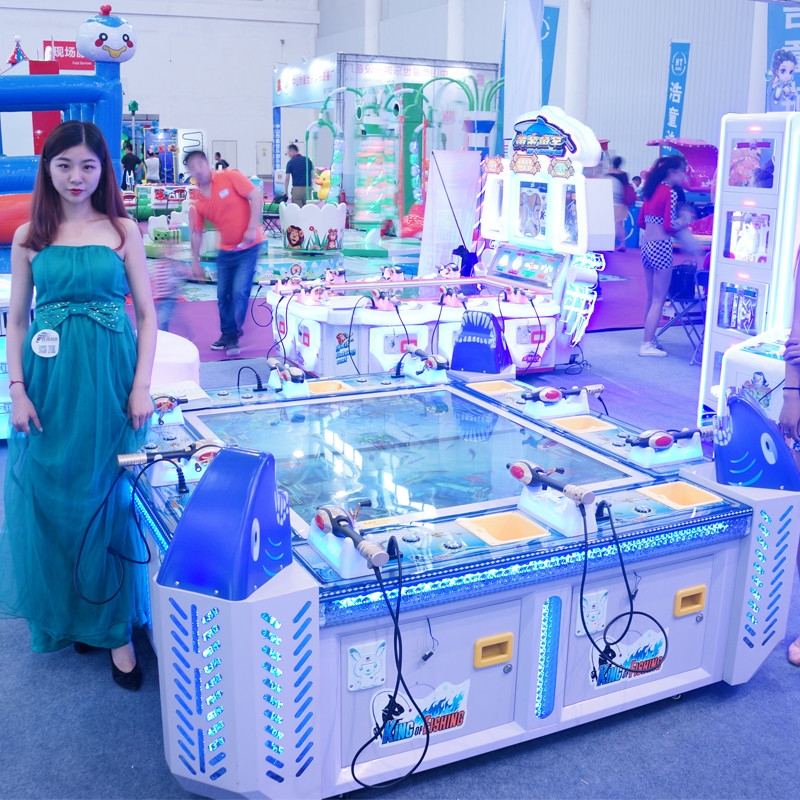 Realistic 3D Shooting Catch Fish Table Gambling Machine With Adjusting Fishhook Position