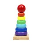 5.51in Wooden Montessori Baby Toys Beech Wood Teether