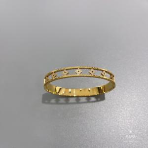 Wholesale Lady Stainless Steel Bangle Gold Hollowed Kaleidoscope Inlaid With Diamond Bracelet from china suppliers