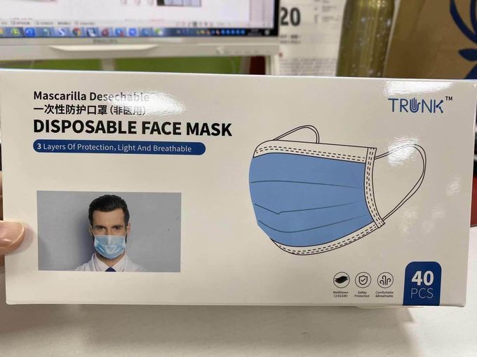 Disposable Face Mask 3 Ply Non Woven Earloop Anti Dust Ce FDA Certified With Earloop