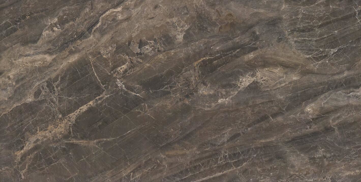 Brown Polished Marble Look Porcelain Tile For Living Room 900*1800mm