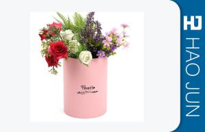 Wholesale Waterproof Pink Cardboard Flower Boxes Handmade Round Corrugated Boxes from china suppliers