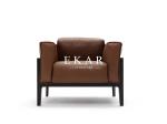 Italian Solid Wood Red Genuine Leather Sofa Set