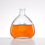 Small Glass Bottles for Whisky Flat Shape and Aluminum Plastic PP Collar