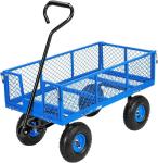 Metal Heavy Duty Folding Steel Outdoor Beach Mesh Wagon for Garden Tools 500LBS