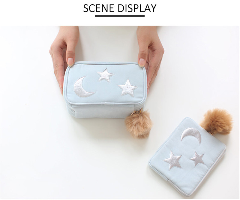 Travel Cosmetic Bag Star Moon Handy Cosmetic Pouch Clutch Makeup Bag