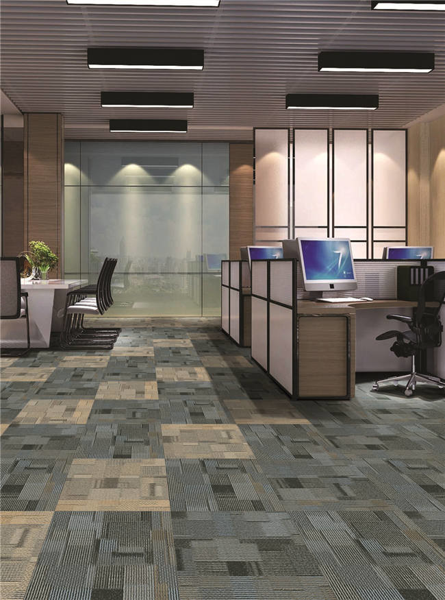 Solution Dyed Method Nylon Carpet Tiles With Pvc Backing Modern Design
