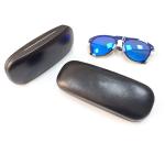 Pure colour Pu Leather Eyeglasses Case Hard Metal Optical Glasses Case