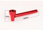Red Black Small Metal Tobacco Pipe , Hookahs Straight Tube 72mm Length