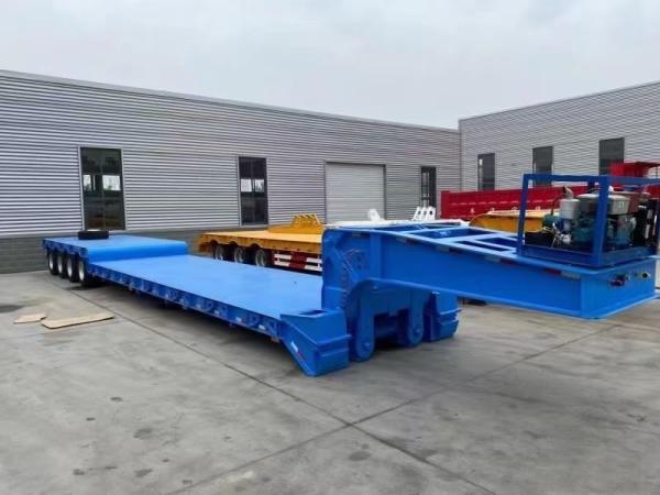 ABS Anti-lock Braking System Low Flat Truck Semi Trailer for Heavy Machine