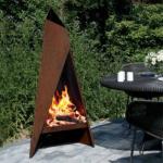Manual Ignition Wood/Gas Steel Fireplace Burner Garden Decor Corten Steel Fire
