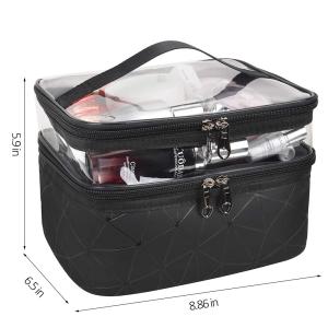 Wholesale Roomy Double Layer Travel PU Makeup Case For Girls from china suppliers