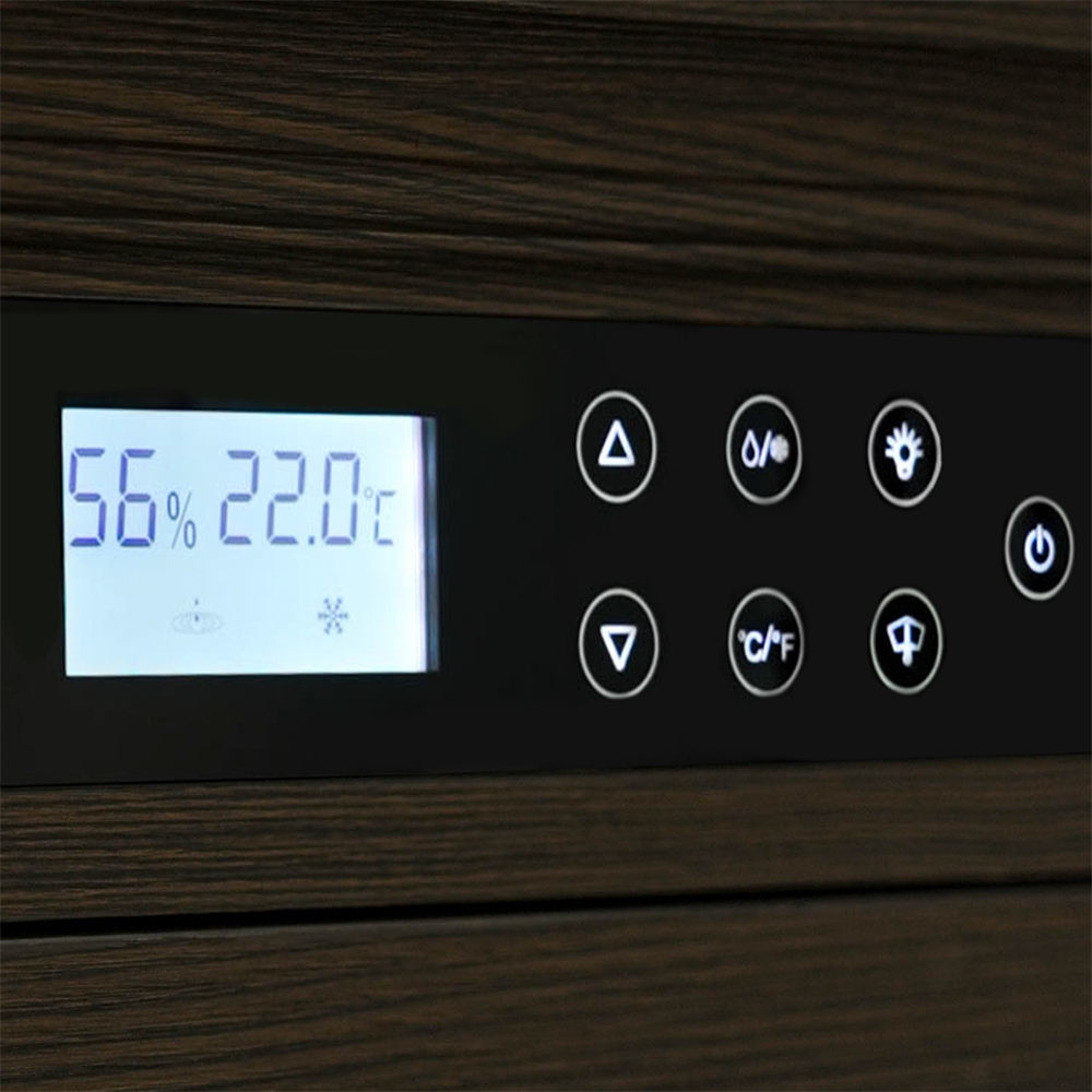 Premium Quality Dark Brown Solid Wood Frame Cigar Cooler Humifier With Locker