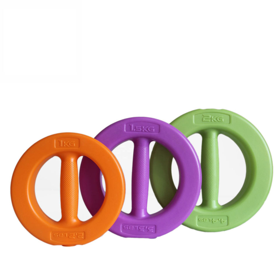 Wholesale Ladies Home Use Colored Cement Dumbbells PP Friendly Plastic Ring Dumbbell