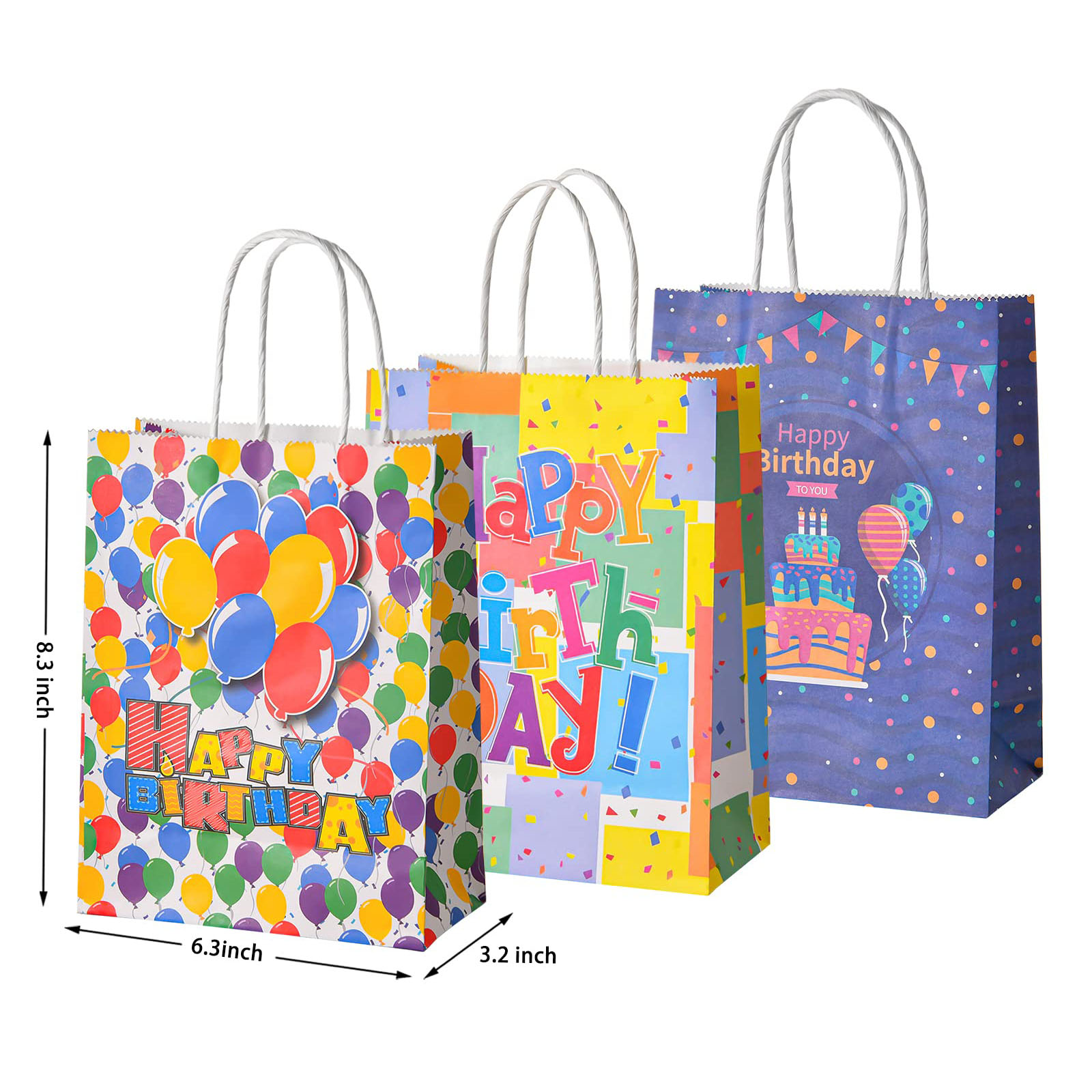 Custom Order Accepted Affordable Kraft Paper Bags for Happy Birthday Candy Packaging