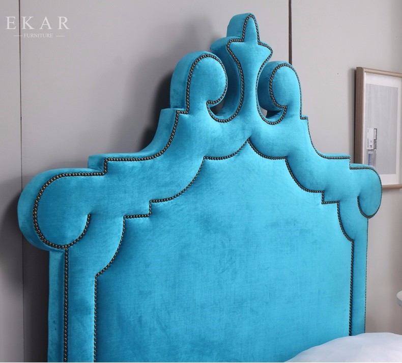 Wooden Bed Models Blue Upholstered Headboard Royal King Size Bed