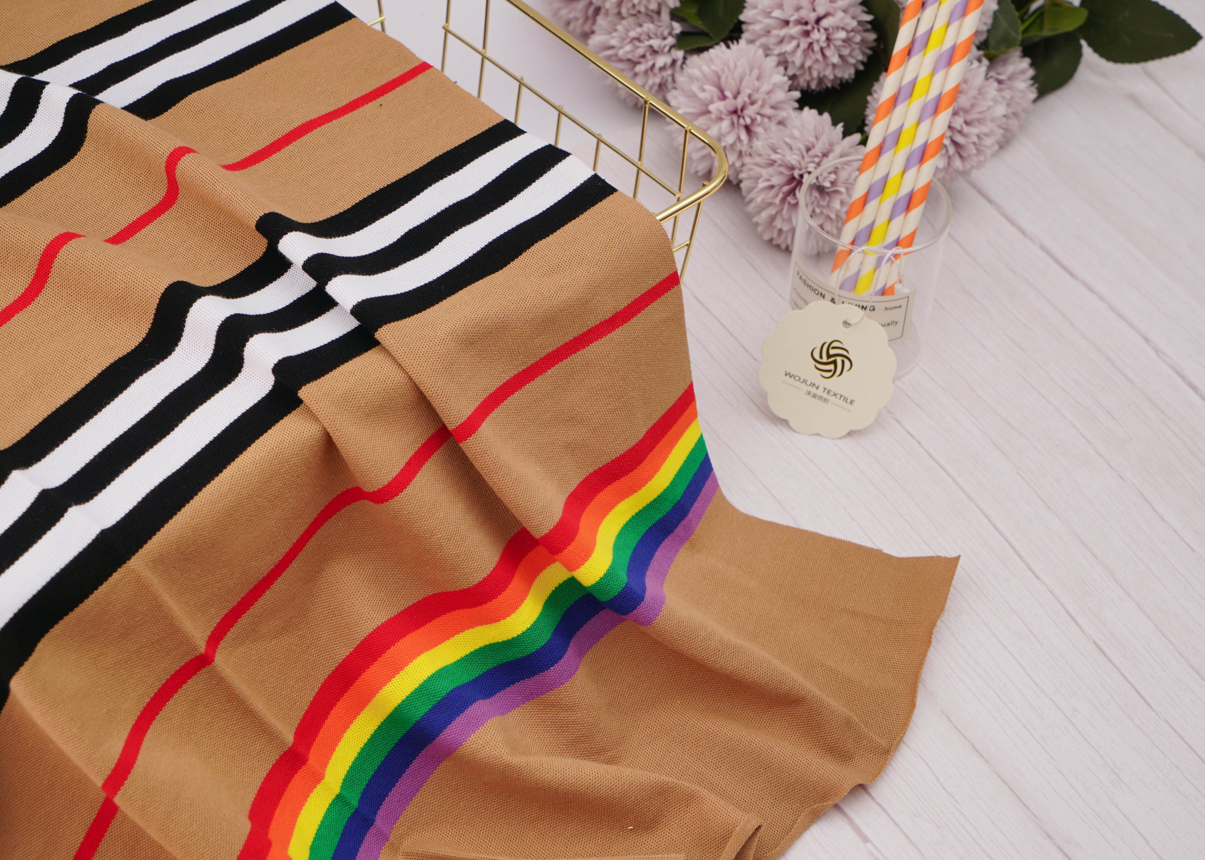 Good Quality Comfortable And Durble Striped Material Fabric For T-Shirt