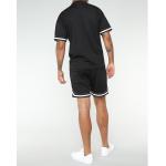 Summer Black Mens Sweat Suits Sets , Polyester Breathable Short Tracksuit Sets