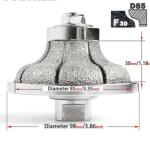 Metal Powder Diamond 98mm F30 Stone Grinding Profiling Wheel Router Bit