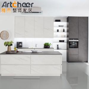 Wholesale Door Drawer Base Cabinets White Color Kitchen Cabinets with Bamboo Pull Down Storage from china suppliers