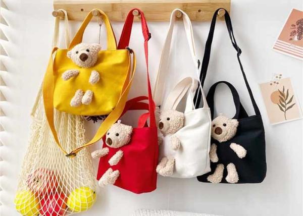 Japanese students cute girl bear canvas bag diagonal straddle bag ins fashion