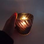 Electroplated Spiral Glass Candlestick Holder Frosted Customized Logo