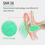 38dB SNR 31dB NRR Noise Dampening Foam Ear Plugs 12*7*24mm