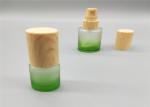 Empty Small 15ml Cosmetic Glass Bottles Lotion Gradient Perfume With Wooden Cap