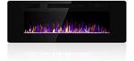 60 Inch Metal and Tempered Glass Insert Electric Fireplace Stove with Linear