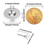 D20 MM 20lbs NdFeB Pot Magnet with Countersunk Hole Total height H 7.2 mm Hole