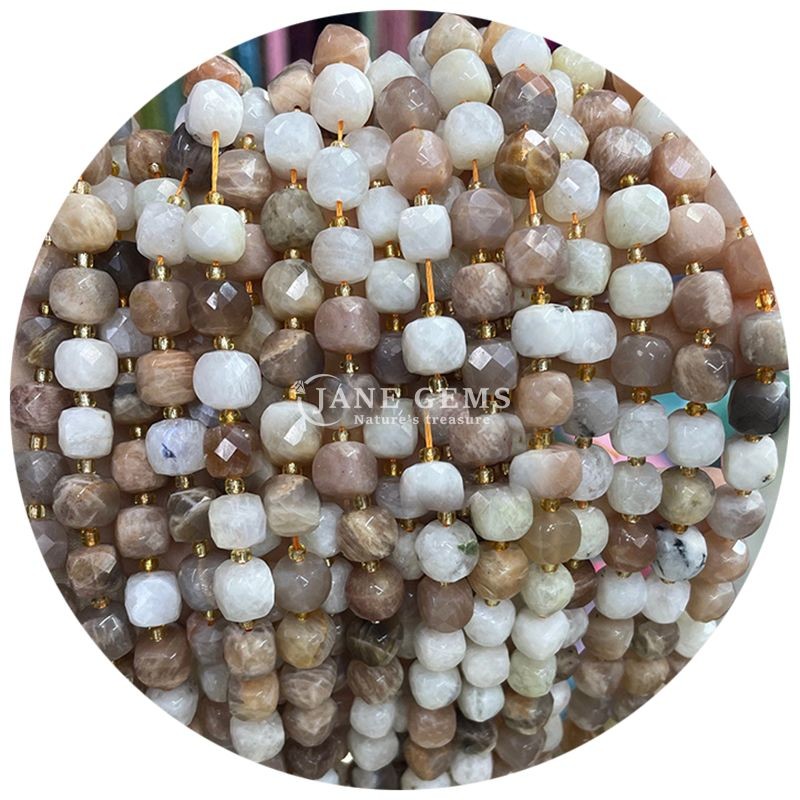 Wholesale Natural Gemstone Loose Beads Flourite Crystal Stone Loose Beads Moonstone Loose Bead Spacers for Diy Jewelry