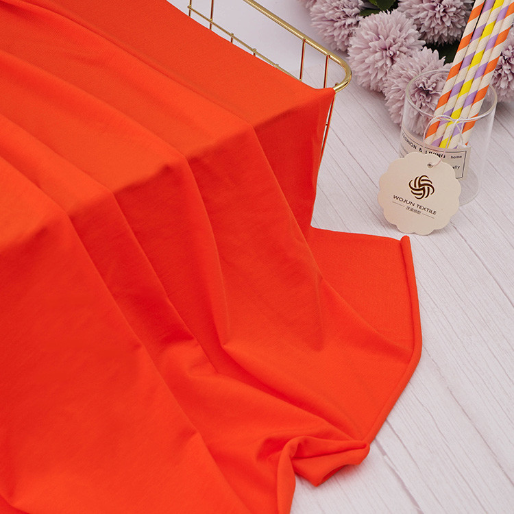 Smooth Solid Knit Fabric 32S 210gsm Soft Tencel Cotton Combing Material