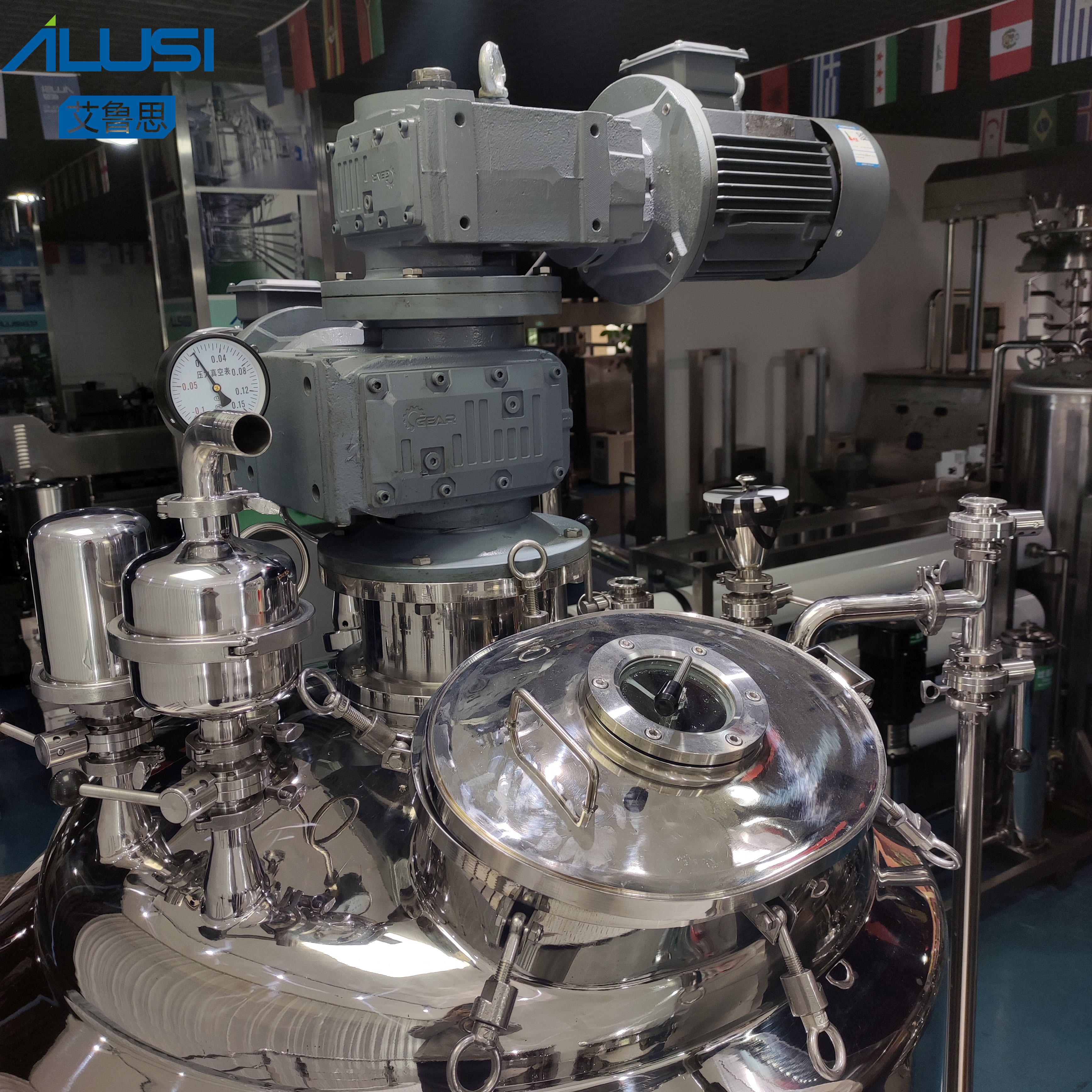 Fixed Type Vacuum Emulsifying Homogenizer Cosmetic Cream Emulsifier Double Stirring Mixer
