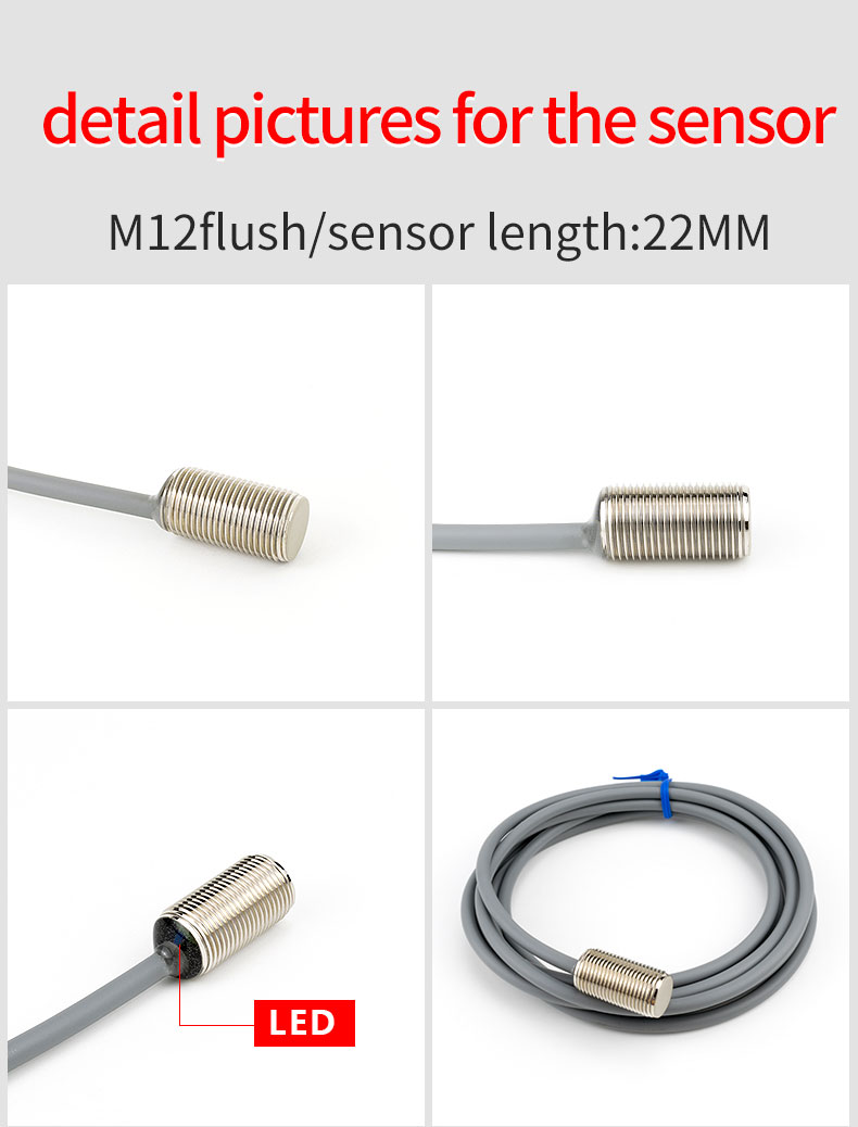 12V / 24V DC M12 Inductive Proximity Sensor IP67 High Precision Long Life