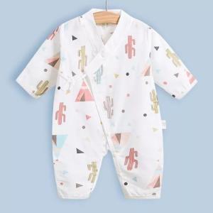 Wholesale Cute Summer Muslin Baby Pajamas Breathable For Babies Short Sleeves Romper from china suppliers