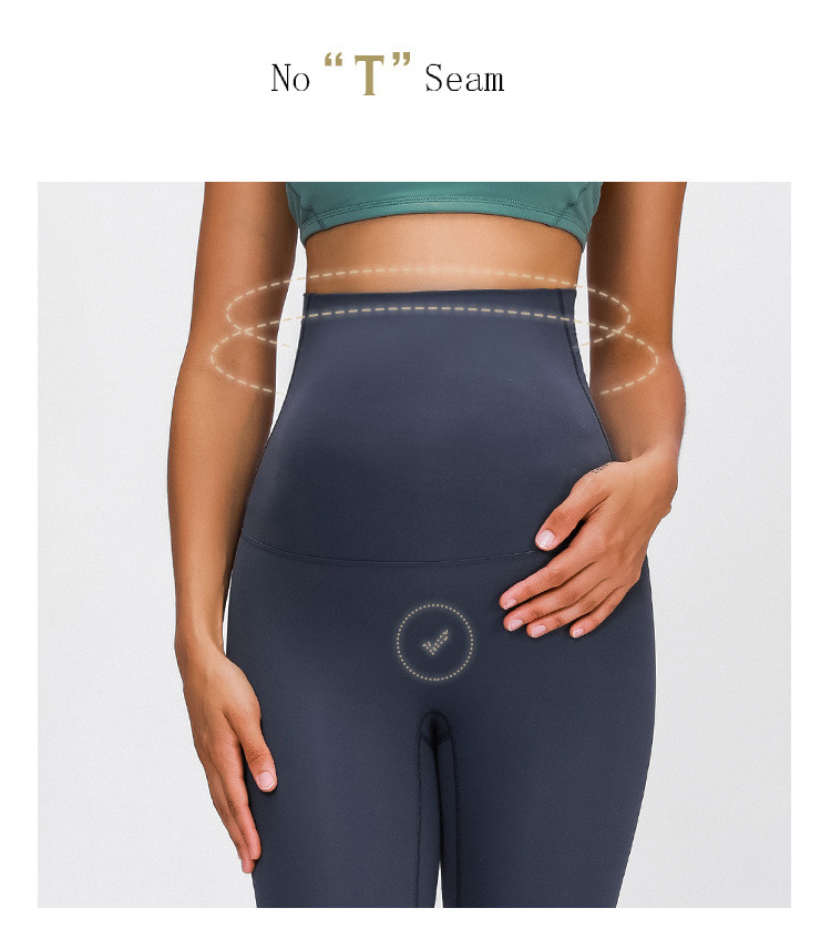 High Stretch Pregnant Women Yoga Pants Nylon Wrapped Maternity Workout Leggings
