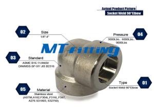 Wholesale ASTM A234 / A403 F316 / 316L Stainless Steel 90 Degree Elbow Forged Pipe Fittings from china suppliers
