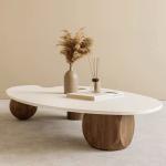 Minimalist White Marble Countertop Coffee Table For Hotel Lobby