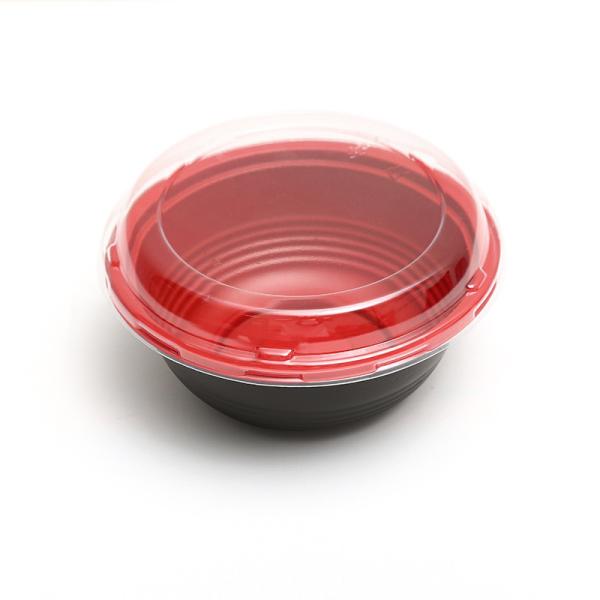Disposable food packaging box Round red plastic thickened fast food box with lid
