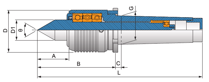 NCH-62 HEAVY DUTY PRECISE HIGH SPEED LIVE CENTER